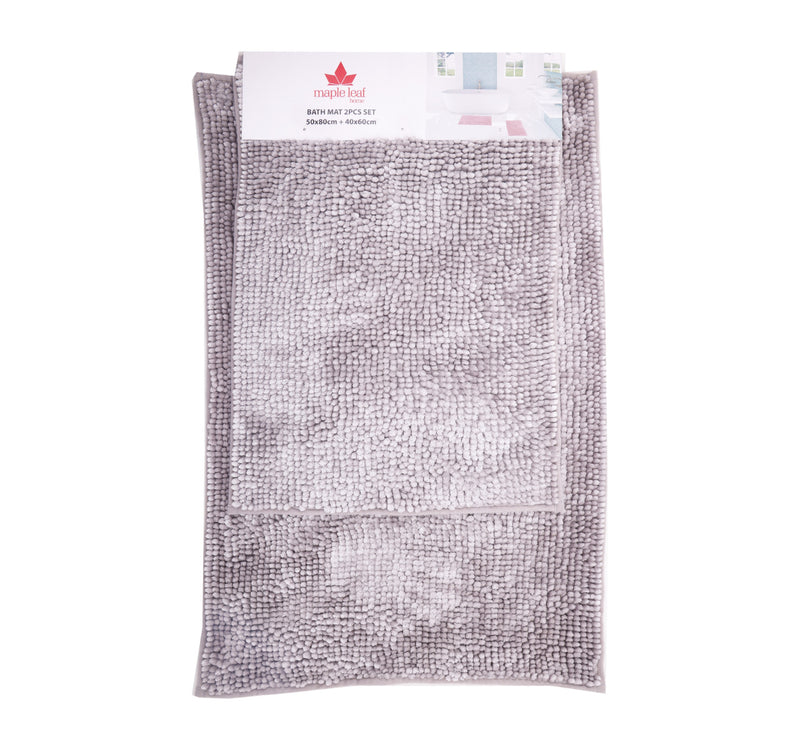 Maple Leaf Home Bath Mat 50 x 80cm + 40 x 60cm 325-4 Assorted Colors