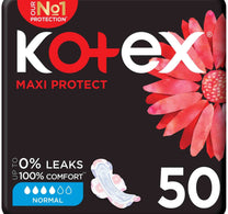 فوط صحية كوتكس ماكسي بروتيكت سميكة بأجنحة، حجم عادي، 50 قطعة