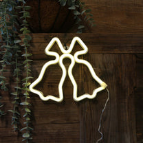 Party Fusion Battery Operated X'mas Hanging Neon Bell LED Light S180136