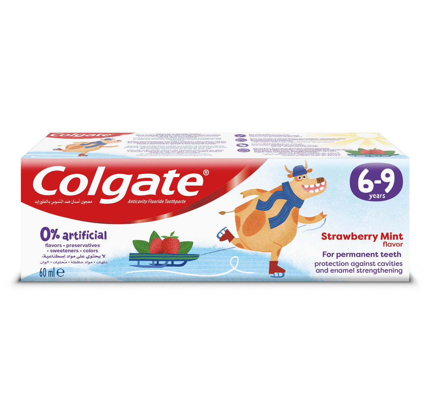 Colgate Kids Toothpaste Natural Strawberry Mint 6-9 Years Fluoride Free 60 ml