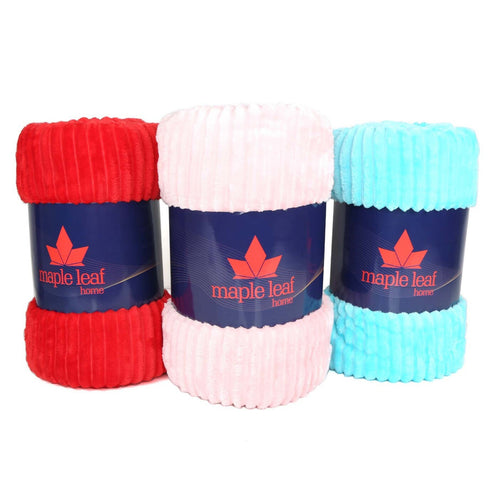 Maple Leaf Flannel Blanket 160x220cm Assorted Colors