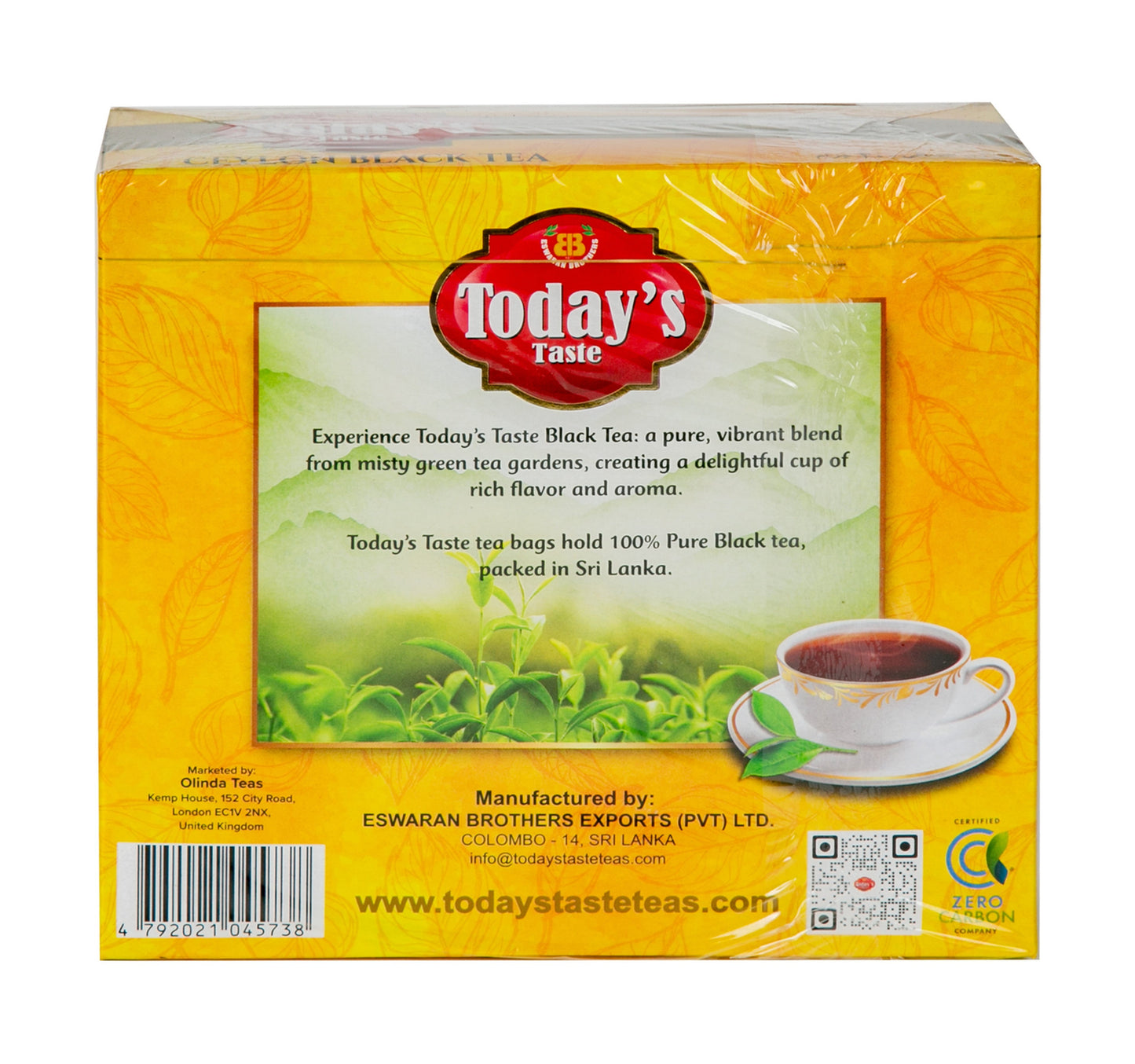 Today's Taste Ceylon Black Tea 100 Teabags