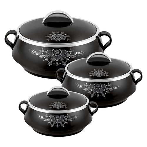 Cello Matiz Plastic Hotpot Set, 3 Pcs, 600 ml + 1100 ml + 1700 ml, Assorted Color, 611170