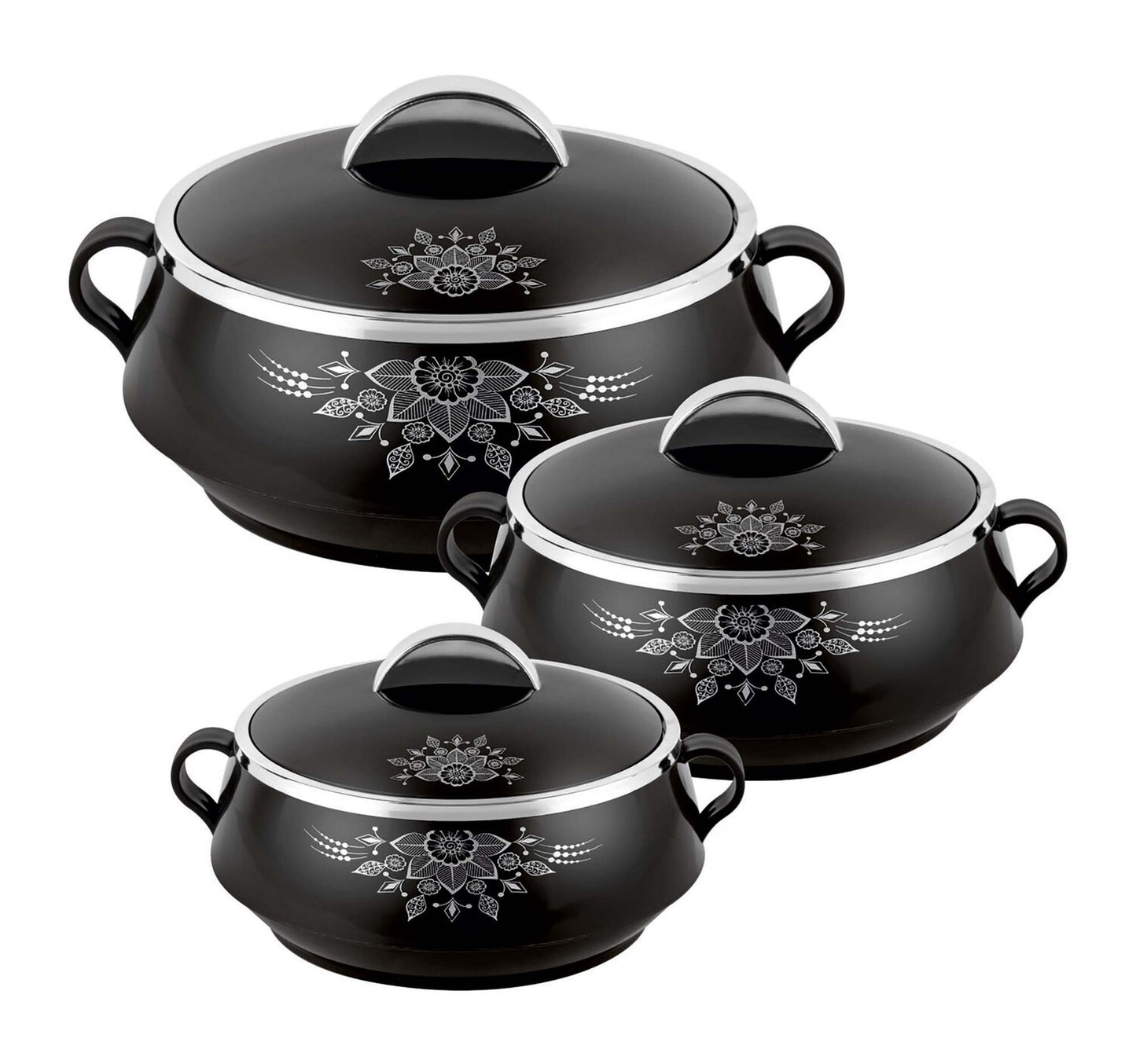 Cello Matiz Plastic Hotpot Set, 3 Pcs, 600 ml + 1100 ml + 1700 ml, Assorted Color, 611170