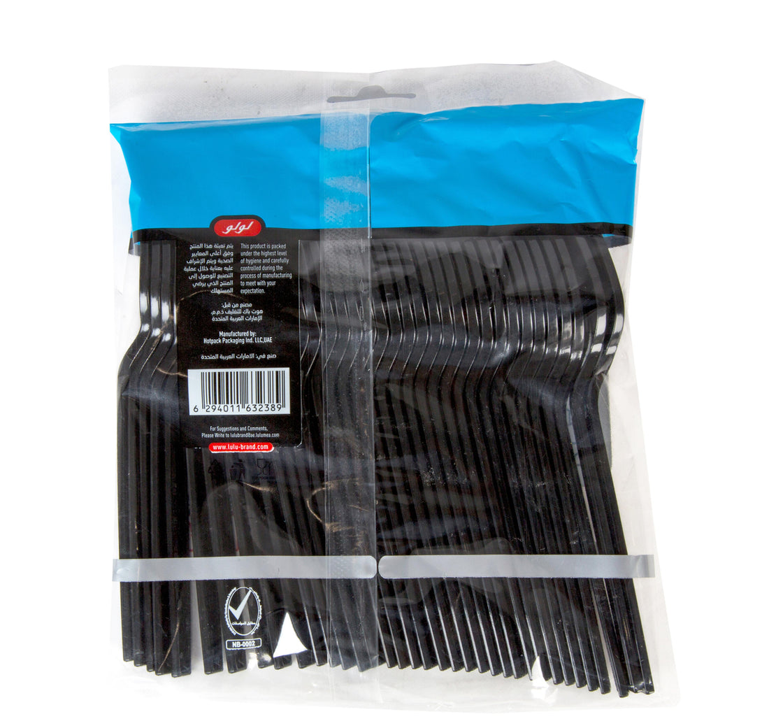 LuLu Plastic Fork Black 36 pcs