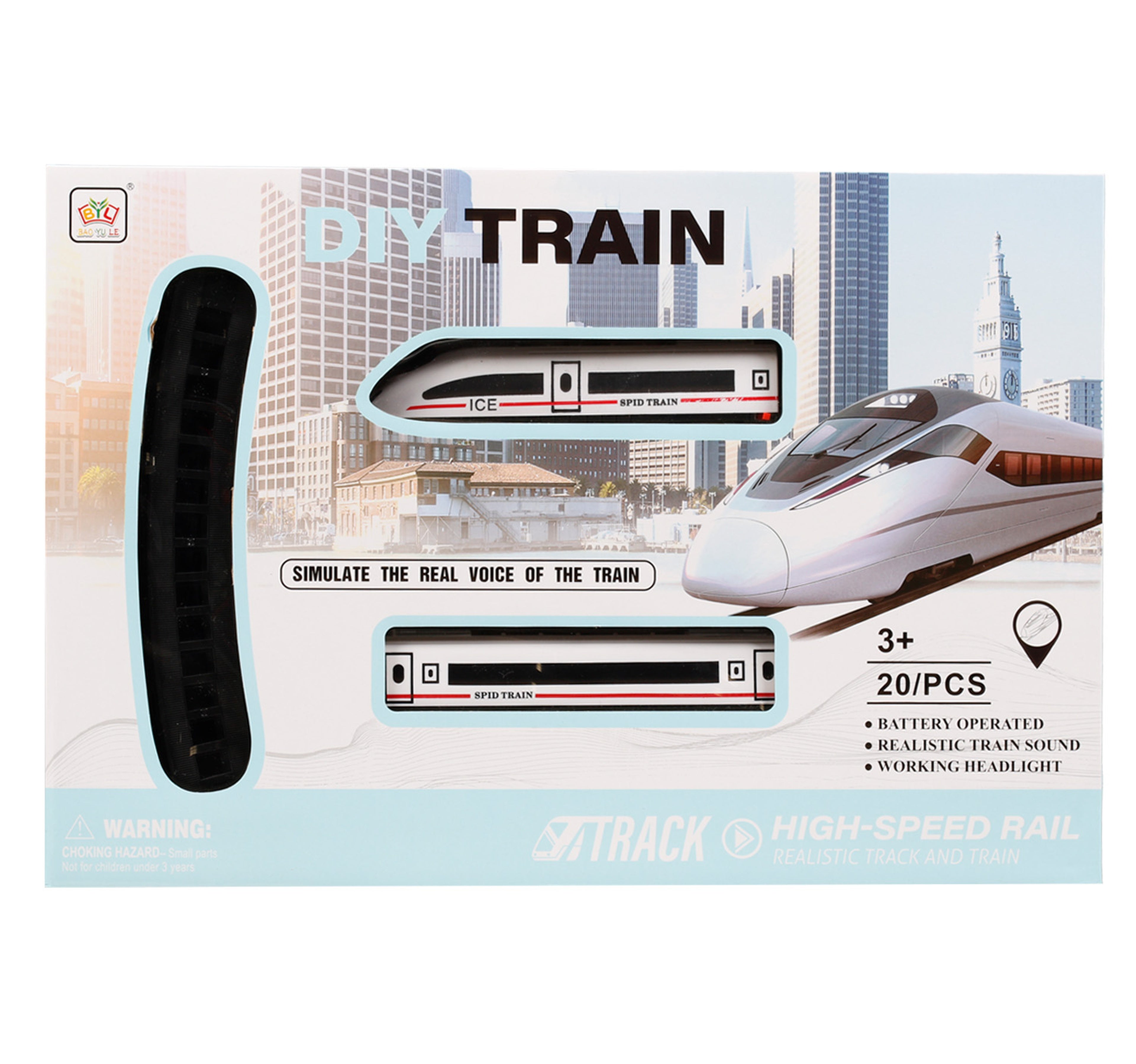 Skid Fusion Battery Operated Track Train Set, 20 pcs, 3018-1 – Shefs