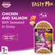 Whiskas Tasty Mix Chicken & Salmon with Seaweed Wet Cat Food in Gravy For Adult Cats Aged 1+ Years 4 x 70 g
