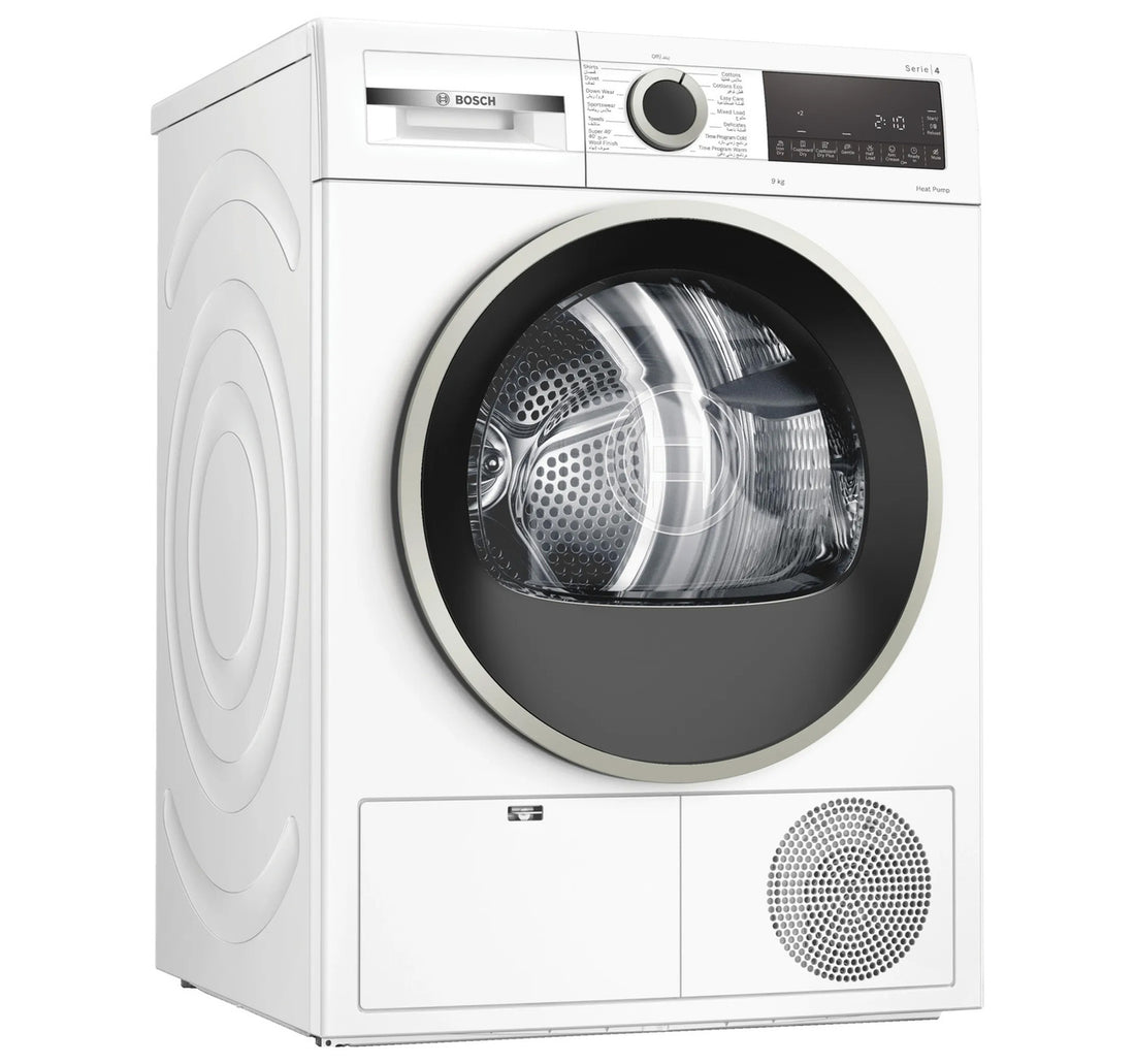 Bosch Series 4 Heat Pump Tumble Dryer, 9 kg, White, WQG24200GC