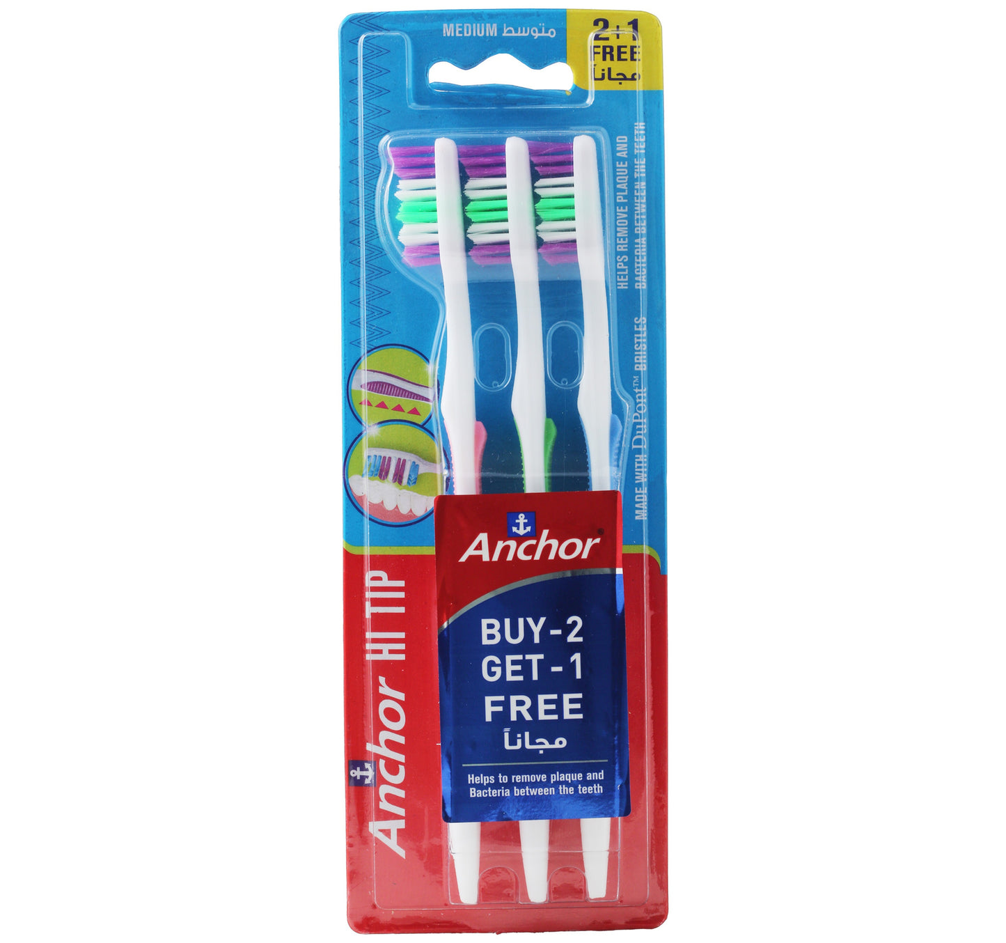 Anchor Toothbrush Hi Top Medium 3 pcs