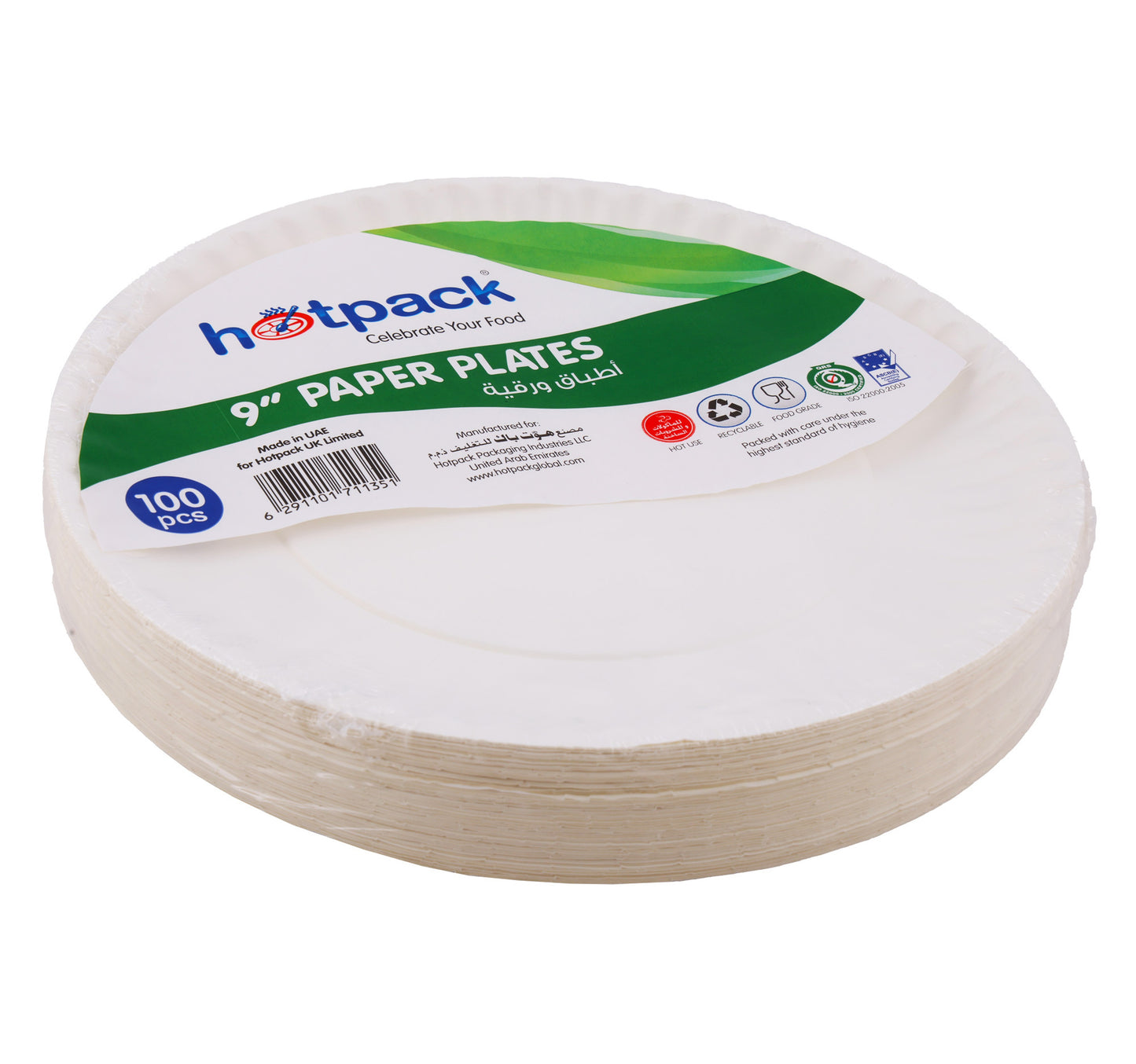 Hotpack Paper Plate 9" 100 pcs