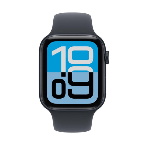 ساعة Apple Watch SE 3 الذكية بنظام تحديد المواقع العالمي (GPS)، هيكل من الألومنيوم باللون الليلي مقاس 40 مم مع سوار رياضي باللون الليلي (صغير/متوسط)، MEH94AF/A