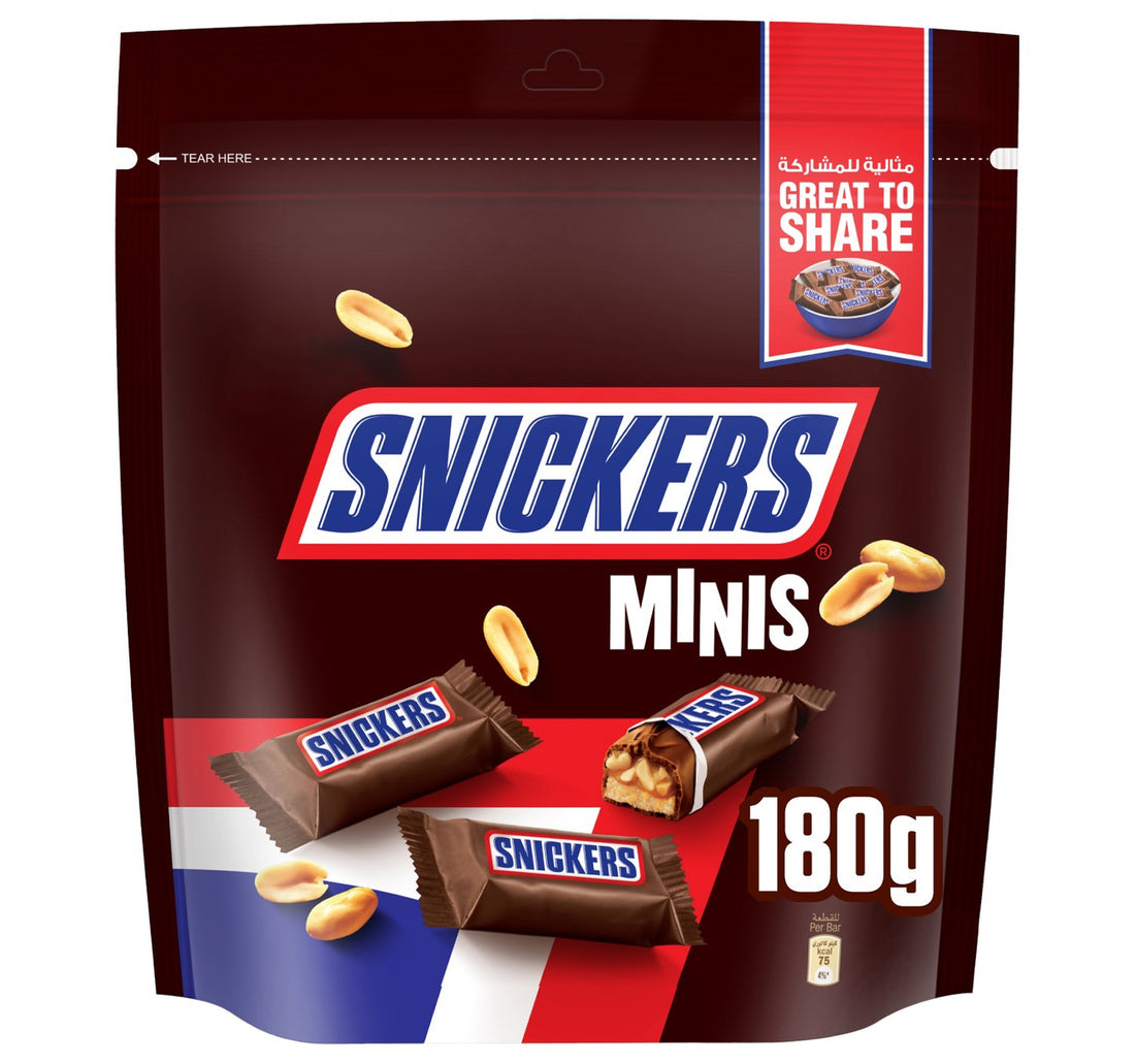 سنيكرز مينيز شوكولاتة 10 قطع 180 جم