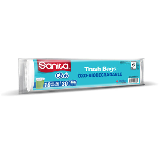 Sanita Club Trash Bags Biodegradable 10 Gallons Size 65 x 52cm 30pcs