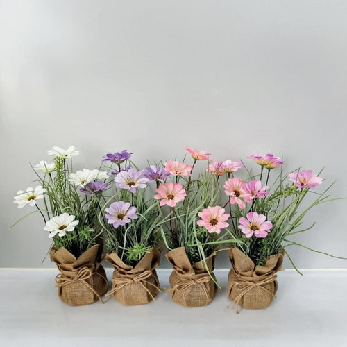 Maple Leaf Artificial Chrysanthemum Flower Jute Pink Per Pc