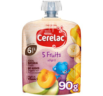 Nestle Cerelac 6 Fruits Puree Pouch Baby Food From 6 Months 90 g