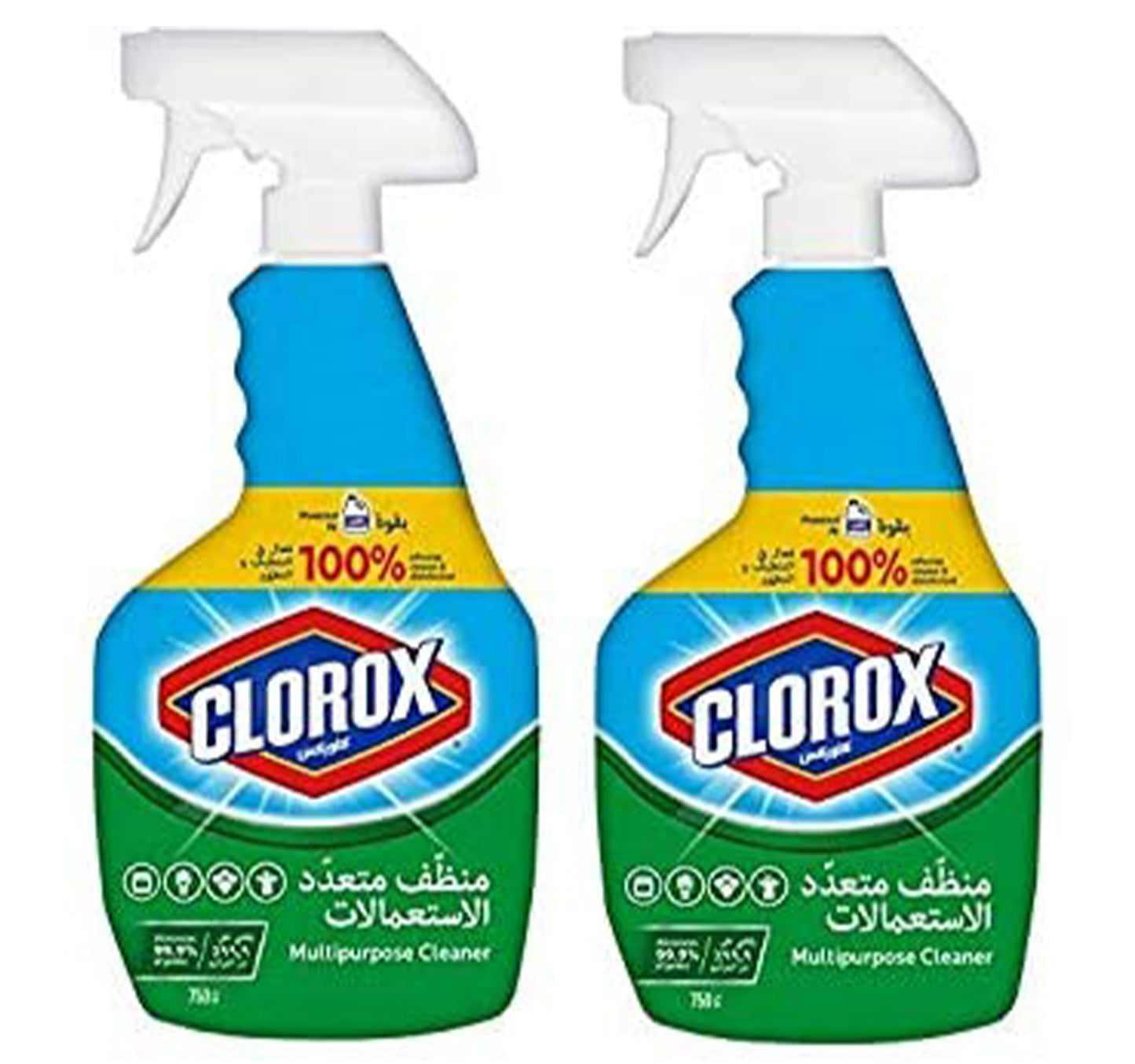 منظف كلوركس متعدد الأغراض مع مبيض عبوة اقتصادية ٢ × ٧٥٠ مل