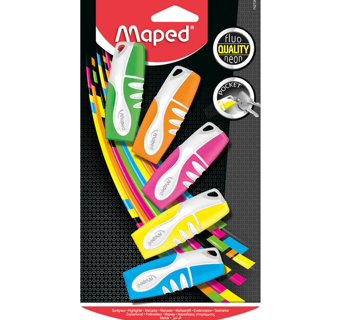Maped Pocket Highlighter, 5 Colour Blister, MD-742728