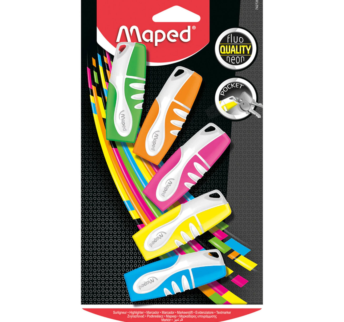 Maped Pocket Highlighter, 5 Colour Blister, MD-742728