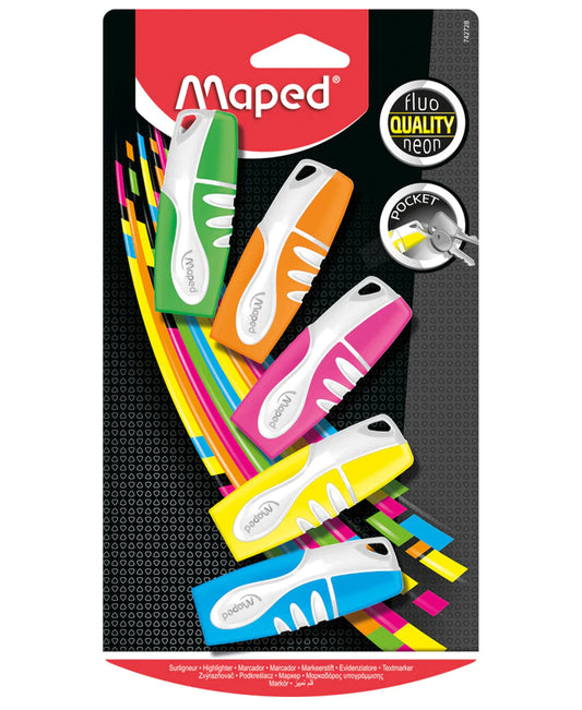 Maped Pocket Highlighter, 5 Colour Blister, MD-742728