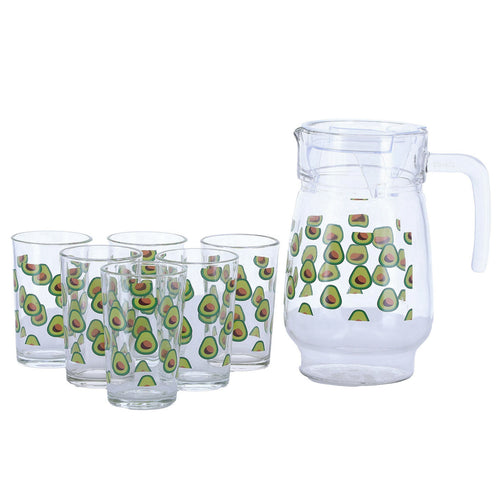 Home Printed Jug and Glass Set, 7 pcs, WST0071
