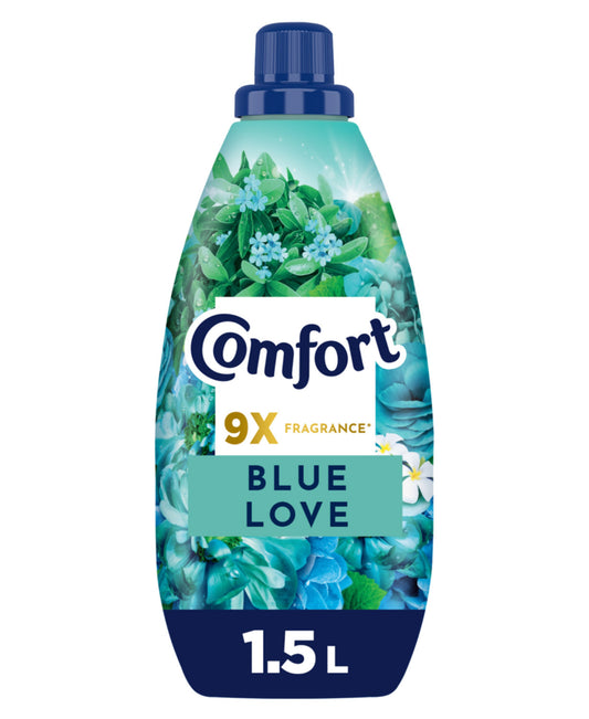 Comfort Concentrate Fabric Softener Blue Love 9x fragrance 1.5 Litres