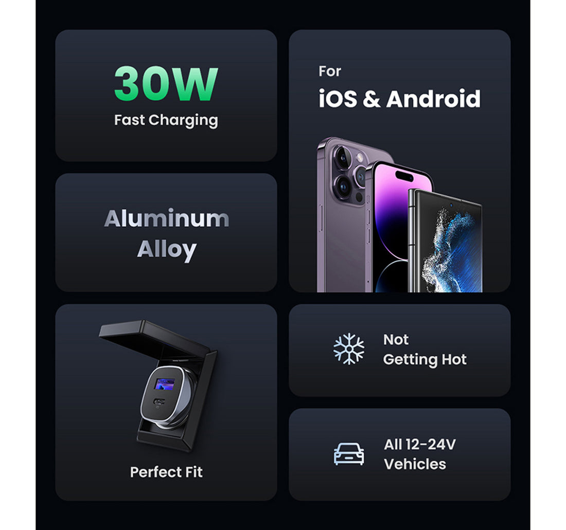 Ugreen Dual Port Car Charger CD130 30W