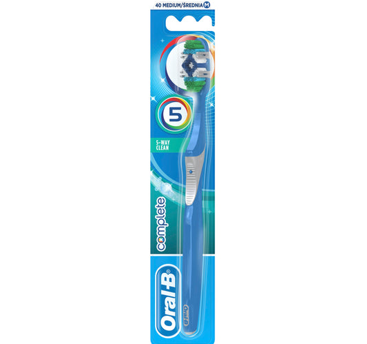 Oral-B Complete 5 Way Clean Medium Manual Toothbrush Assorted Color 1 pc