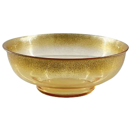 Glascom Decorative Glass Bowl, 22 cm, Amber, YY1013