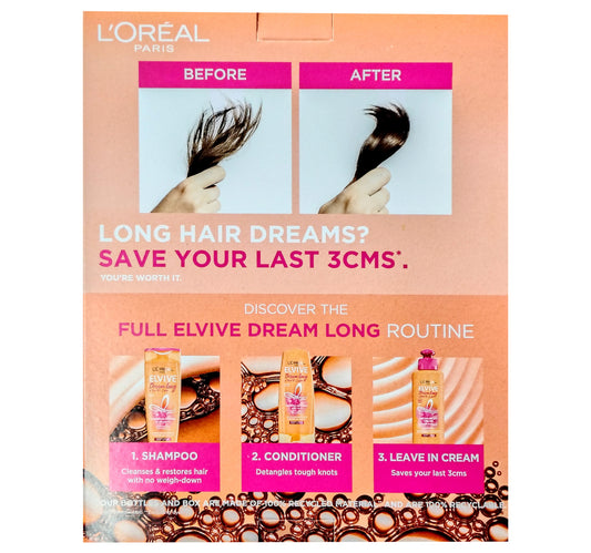 L'Oreal Paris Elvive Dream Long Restoring Shampoo for Long Damaged Hair Value Pack 2 x 400 ml