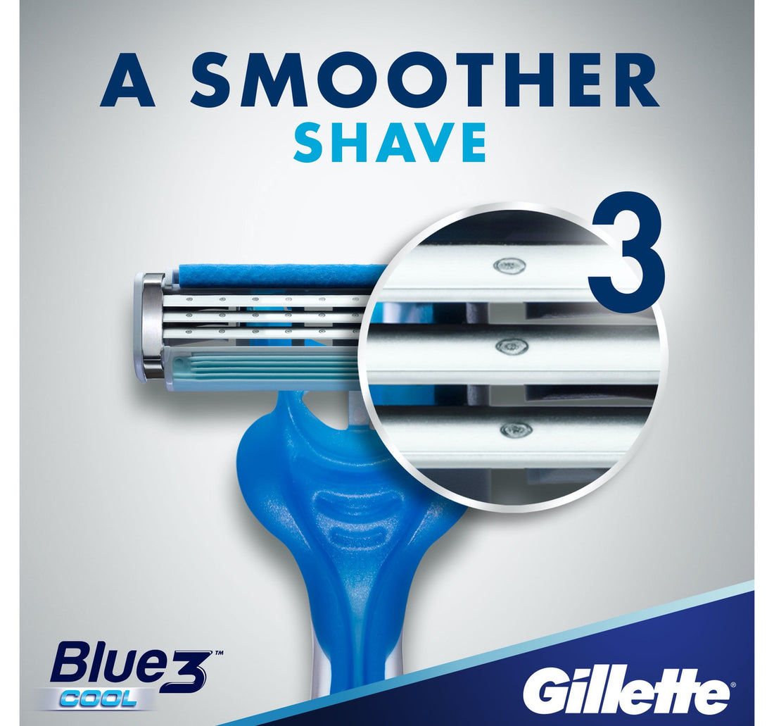 Gillette Blue 3 Cool Men's 3-Bladed Disposable Razor 8 pcs