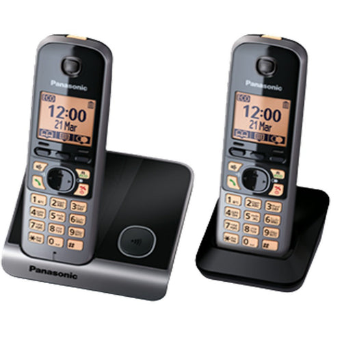 هاتف باناسونيك اللاسلكي باللون الأسود KX-TG6712BXB