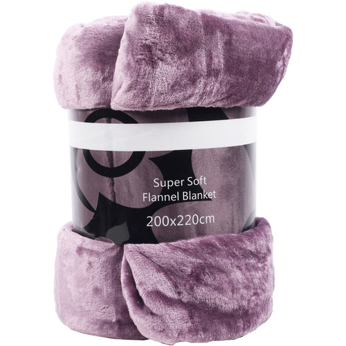Super Soft Flannel Blanket 200 x 220cm Assorted Colours