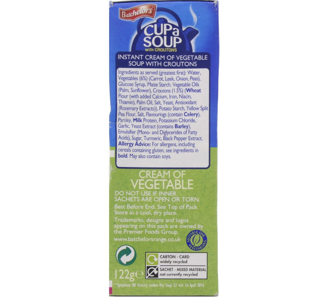 Batchelors Cup A Soup Cream of Vegetable with Croutons 122 g