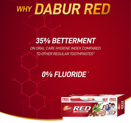 Dabur Red Ayurvedic Toothpaste 200 g + Toothbrush