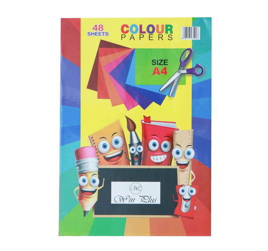 Win Plus Color Card Board A4 EX163 48Sheets Assorted Color
