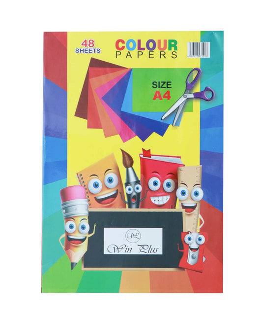 Win Plus Color Card Board A4 EX163 48Sheets Assorted Color