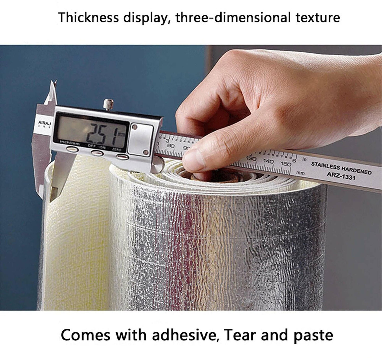 Maple Leaf 3D Waterproof and Moisture-proof Self-adhesive Wall Sticker 50cmx2.8m Beige 3583