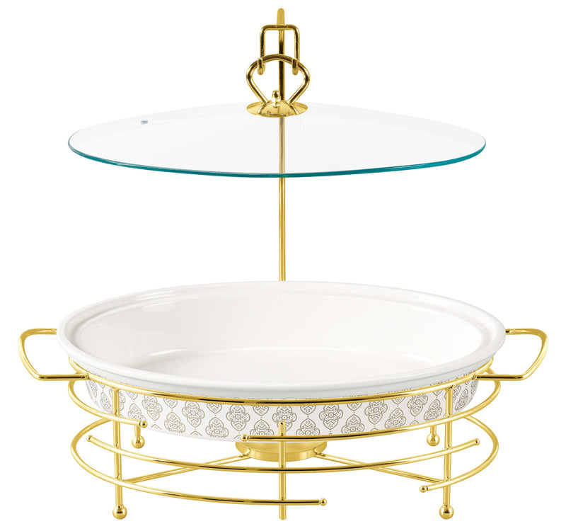 Chefline Oval Casserole with Warmer Rack, 17 inches, 2067