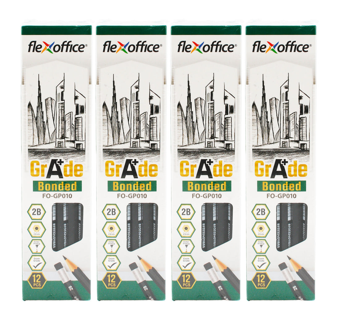 Flex Office Grade 2B Pencil Set, 4 pcs, FO-GP010