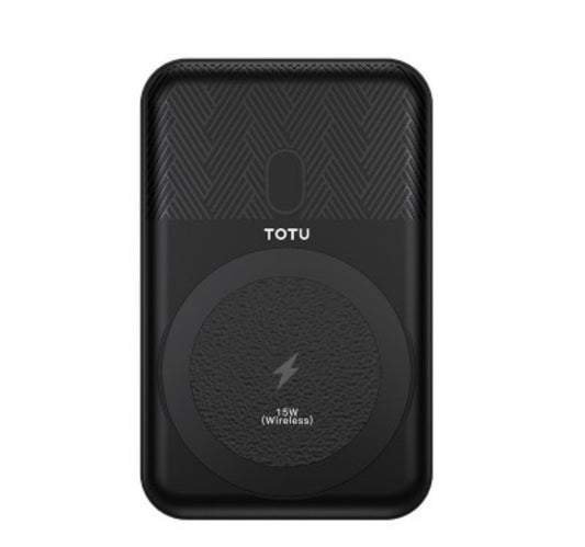 Totu Wireless Charging Power Bank, 10000mAh, Black, CPBW-07