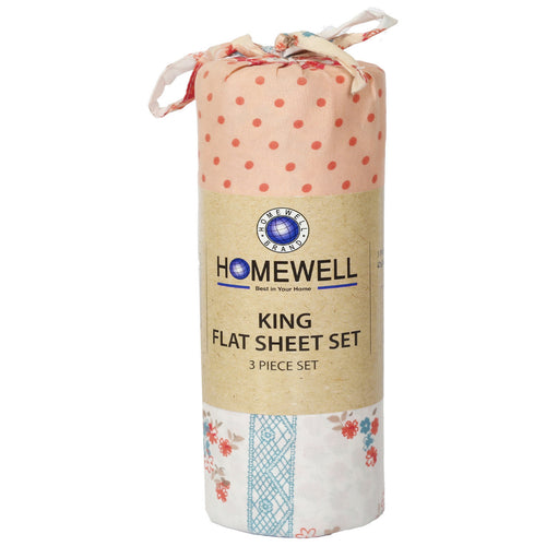 Homewell Bed Sheet 3pcs Set 240 x 260cm Microfiber Assorted
