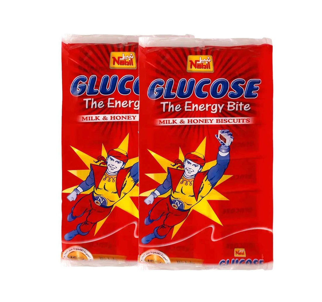نبيل جلوكوز، بسكويت الطاقة بالحليب والعسل، عبوة اقتصادية، 20 × 40 جم