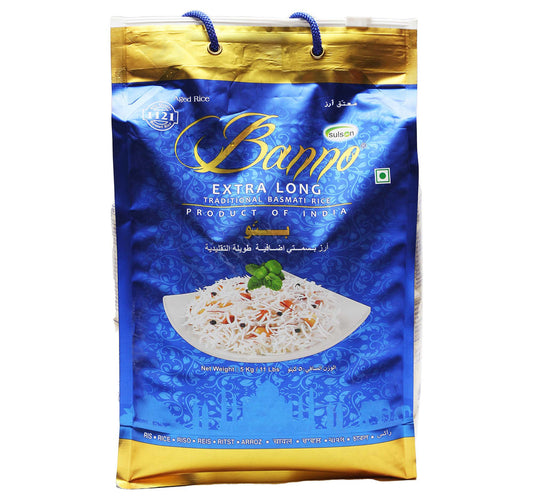 Banno Traditional Indian Basmati Rice Extra Long 5 kg
