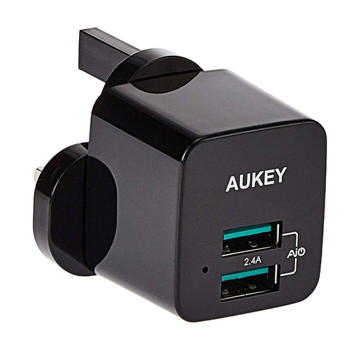 Aukey PA-U32 12W Universal Dual Port AiPower Mini Portable Travel Charger Lulu Hypermarket
