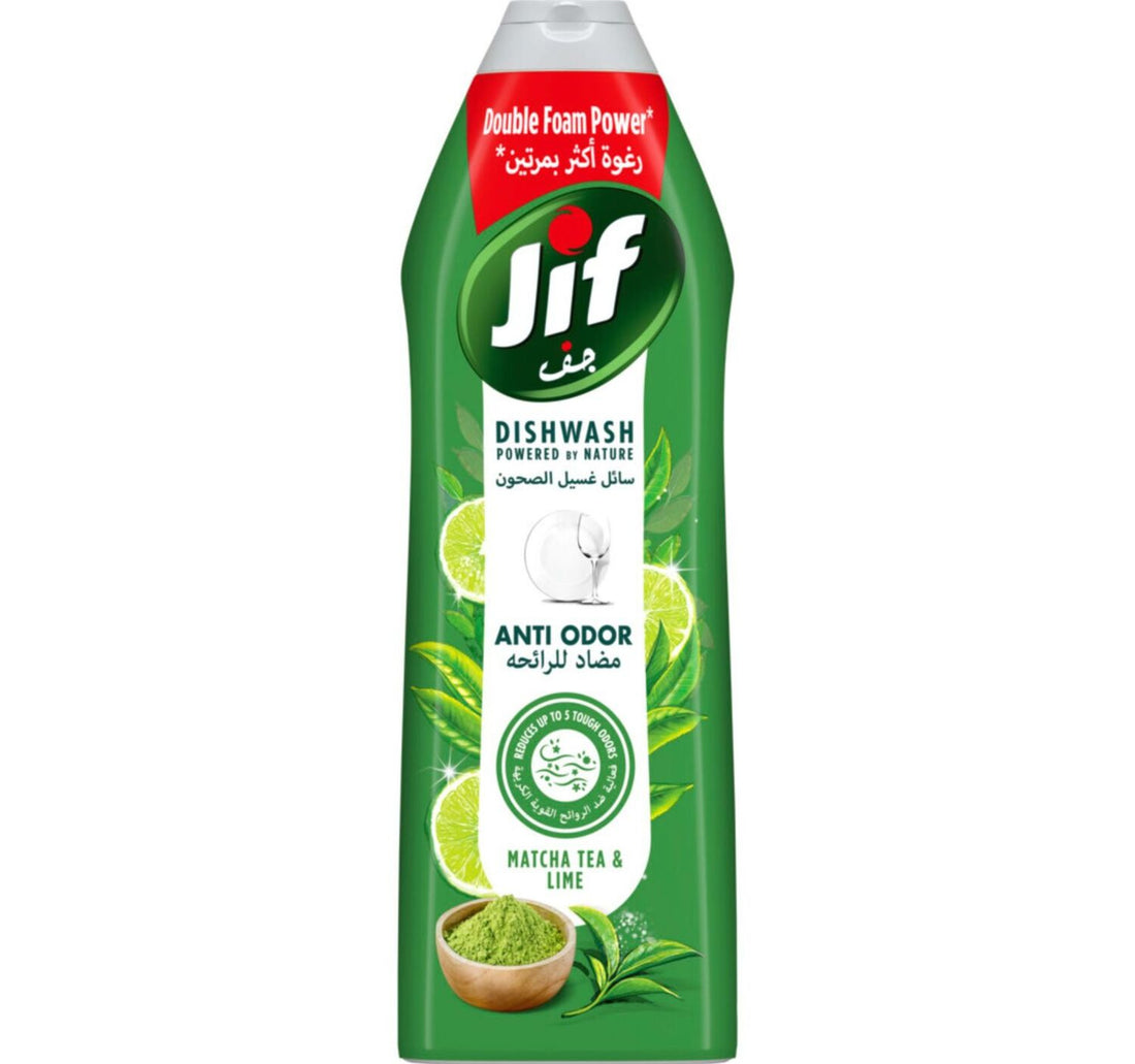 Jif Anti Odor Dishwashing Liquid Lime & Matcha Tea Double Foam Power 750 ml