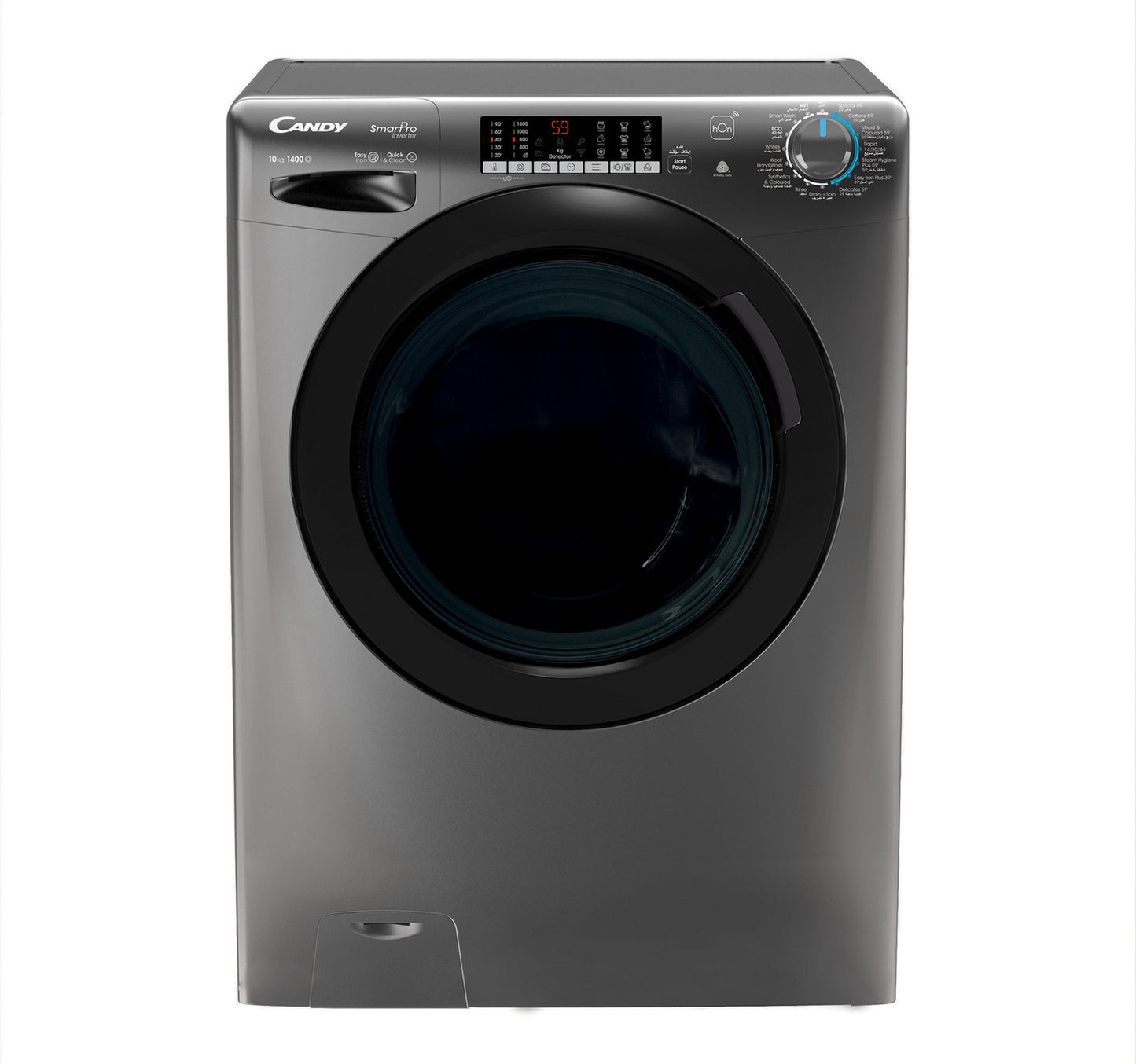 Candy Front Load Washing Machine, 10 kg, 1400 RPM, Anthracite, CSO4106TWMBR-19