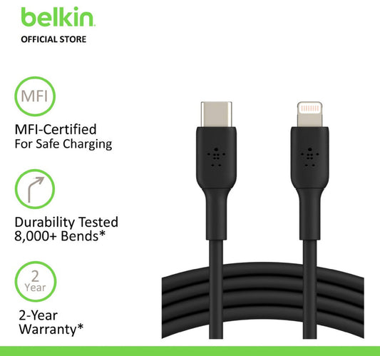 Belkin USB-C to Lightning Cable CAA003BT Black