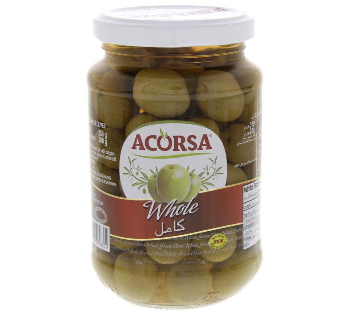 زيتون أخضر كامل من أكورسا 200 غرام