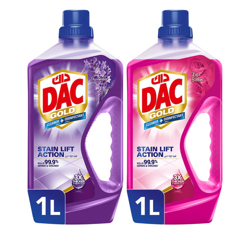 Dac Gold Disinfectant Rose Bloom 1 Litre + Lavender 1 Litre