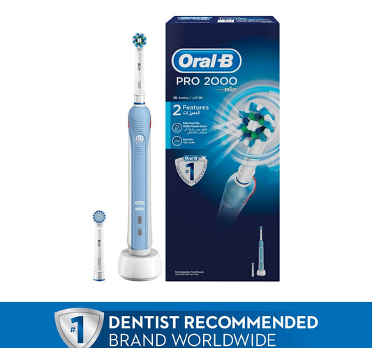 Oral-B PRO 2000 CrossAction Electric Rechargeable Toothbrush Powered by Braun Assorted Color